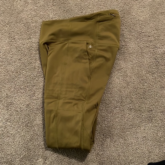 Fabletics Motion 365 Trinity High Waisted Olive Green Legging - Picture 2 of 3